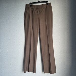 Ann Taylor Boot‎ Cut Y2K Dress Slacks 8 TALL Brown Mid Rise Pants Trousers